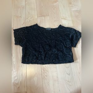 Sugar and Bruno Lala Lace Cropped Dance/Athletic top, S